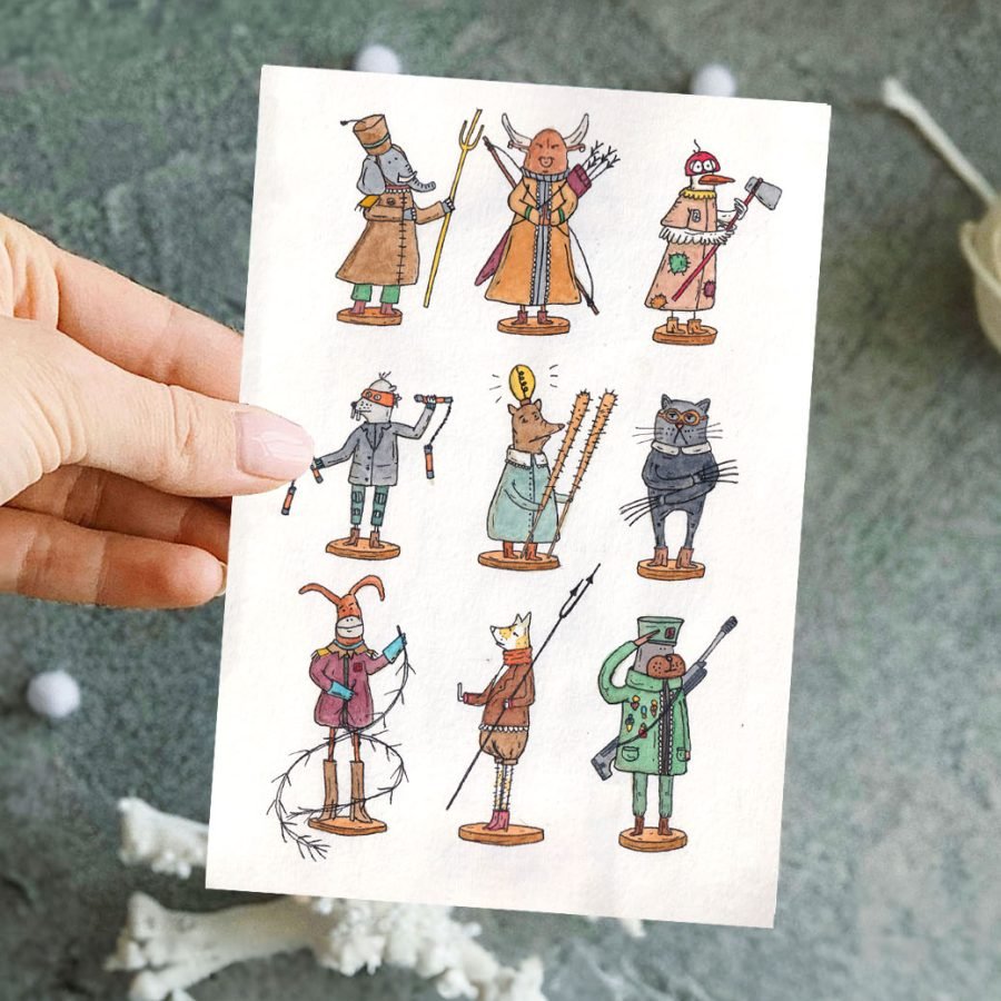 Warriors Postcard Print