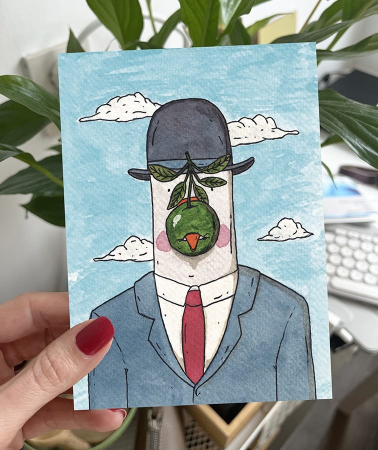 The Goose of the Fifth Original Hand-Drawn Postcard