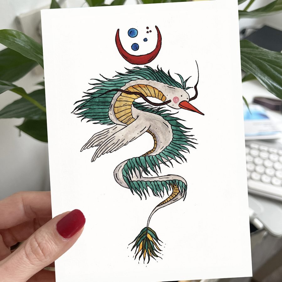 Dragon Goose Postcard Print