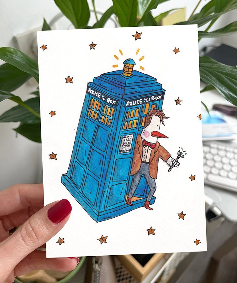 Goosonimo Blue Thing Postcard Print