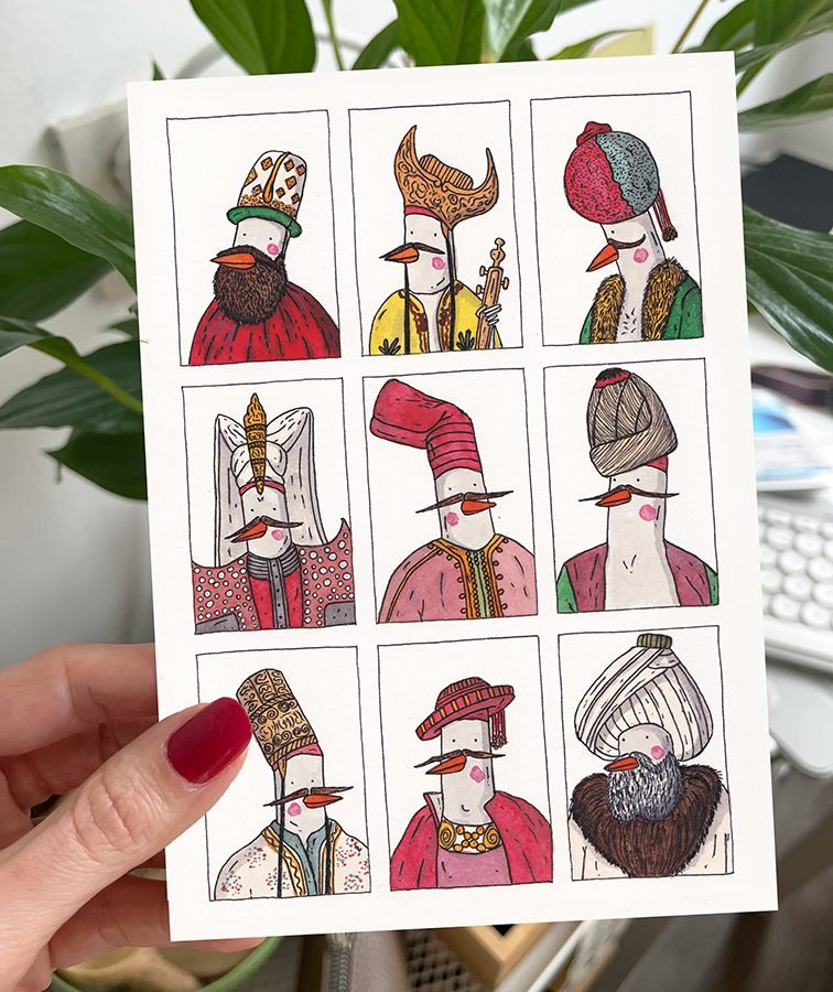 The Ottoman Goose: Traditional Headpieces Postcard Print